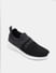 Black & Grey Knitted Slip On Sneakers_415459+4