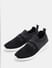 Black & Grey Knitted Slip On Sneakers_415459+6