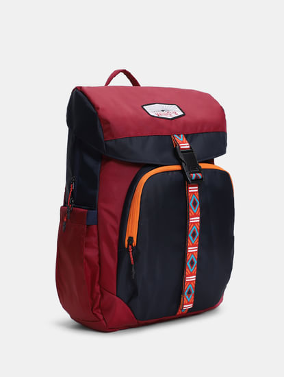 Red Colourblocked Backpack
