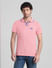 Pink Cotton Polo T-shirt_411457+2