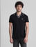 Black Cotton Polo T-shirt_411458+2