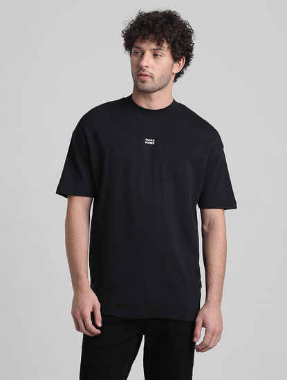 Black Graphic Printed Oversized T-shirt