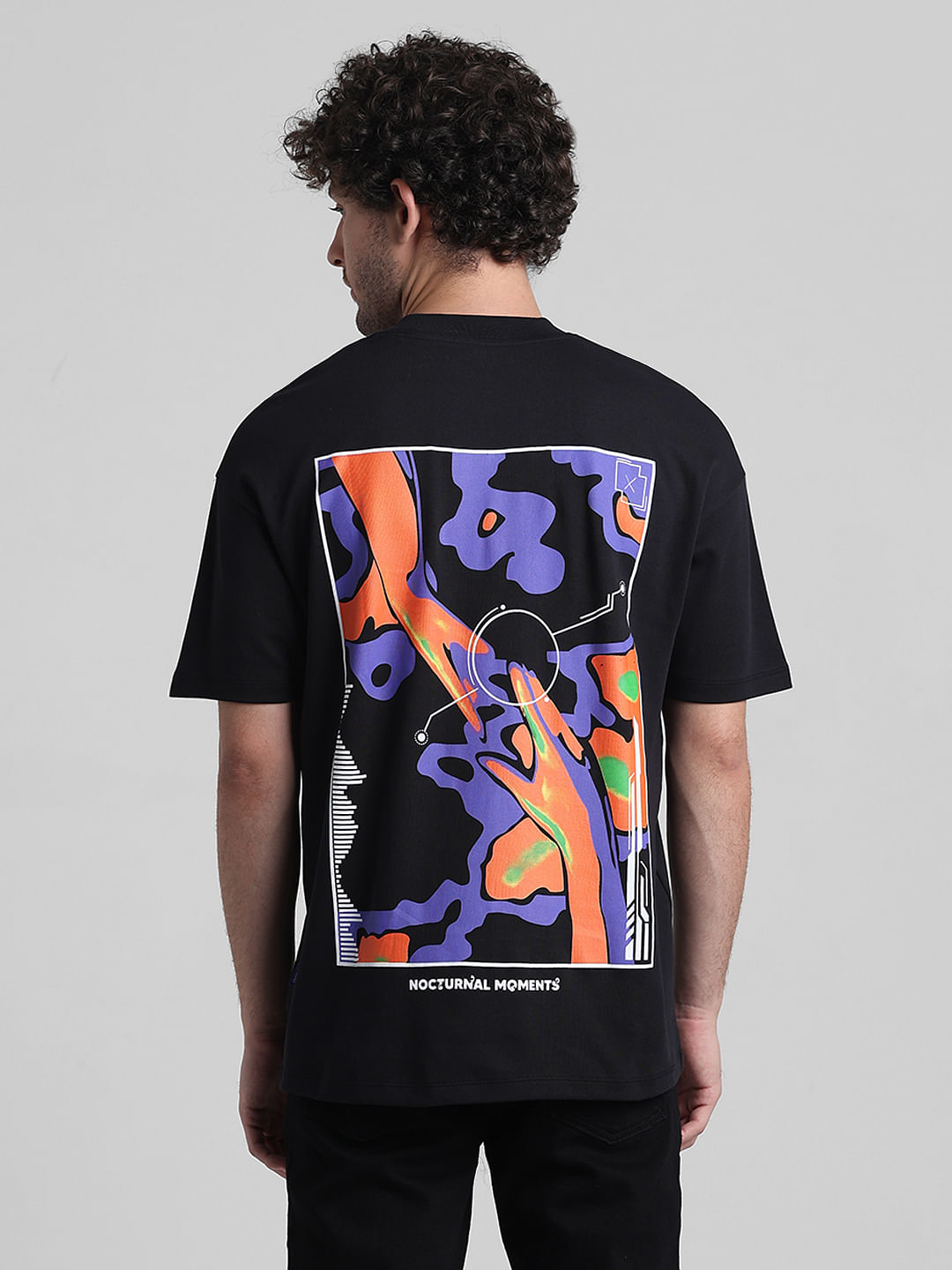 Black Graphic Printed Oversized T-shirt