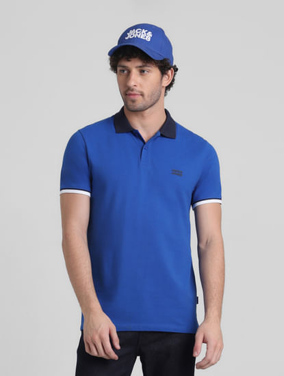 Blue Contrast Tipping Cotton Polo
