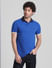 Blue Contrast Tipping Cotton Polo_411472+2