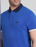 Blue Contrast Tipping Cotton Polo_411472+5