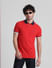 Red Contrast Tipping Cotton Polo_411474+1