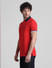 Red Contrast Tipping Cotton Polo_411474+3