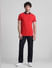 Red Contrast Tipping Cotton Polo_411474+6