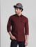 Dark Red Patch Pocket Cotton Shirt_411486+1