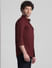 Dark Red Patch Pocket Cotton Shirt_411486+3