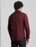 Dark Red Patch Pocket Cotton Shirt_411486+4