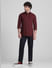 Dark Red Patch Pocket Cotton Shirt_411486+6