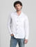 White Placement Print Cotton Shirt_411493+2