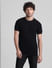 Black Textured Crew Neck T-shirt_411497+2
