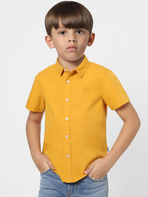 Boys Yellow Half Sleeves Shirt