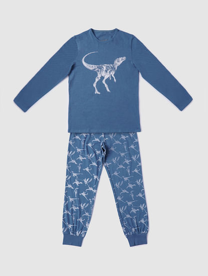 Buy Juniors All-Over Cat Print T-shirt and Pyjama Set Online