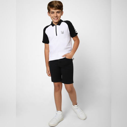 JACK&JONES Boys White Polo Neck T-shirt