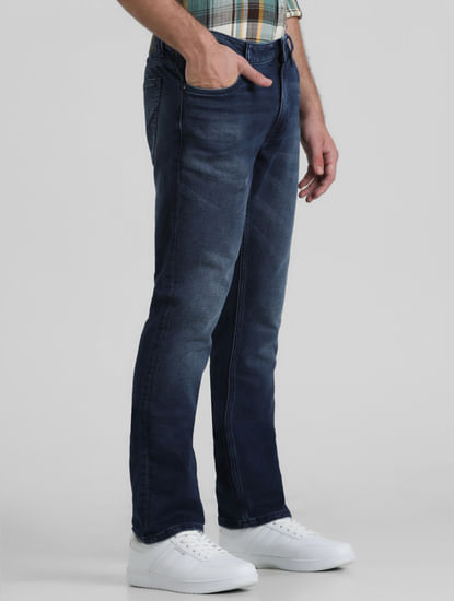 Blue Low Rise Washed Glenn Slim Jeans