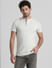 White Melange Henley T-shirt_408858+2