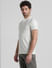 White Melange Henley T-shirt_408858+3
