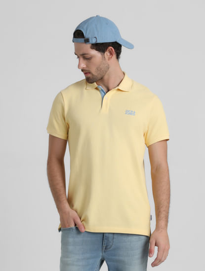 Yellow Contrast Inner Neck Polo