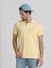 Yellow Contrast Inner Neck Polo_408862+1