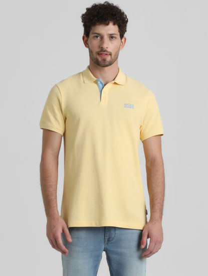 Yellow Contrast Inner Neck Polo