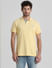 Yellow Contrast Inner Neck Polo_408862+2