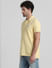 Yellow Contrast Inner Neck Polo_408862+3