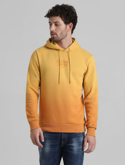 Yellow Ombre Logo Print Sweatshirt