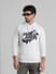 White Logo Print Hooded Sweatshirt_408867+1