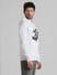White Logo Print Hooded Sweatshirt_408867+3