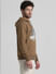 Brown Logo Print Hooded Sweatshirt_408868+3