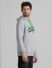 Grey Logo Print Hooded Sweatshirt_408871+3