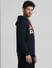 Navy Logo Print Hooded Sweatshirt_408872+3