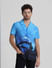 Blue Printed Short Sleeves Shirt_408875+1