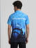 Blue Printed Short Sleeves Shirt_408875+4
