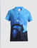 Blue Printed Short Sleeves Shirt_408875+7