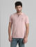Pink Jacquard Knitted Polo_408887+2