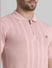 Pink Jacquard Knitted Polo_408887+5