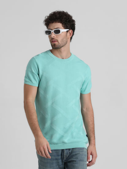 Green Knitted Crew Neck T-shirt