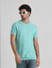 Green Knitted Crew Neck T-shirt_408888+1