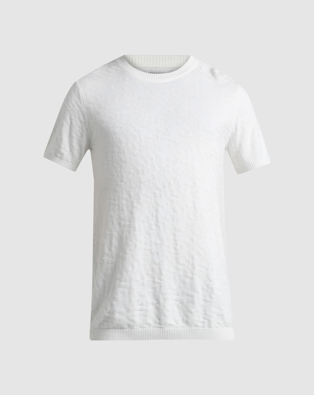 Circular Knit T-Shirt - White  Knitted tshirt, Shirts white, T shirt