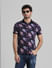 Purple Floral Polo T-shirt_408899+1