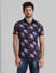 Purple Floral Polo T-shirt_408899+2