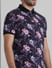 Purple Floral Polo T-shirt_408899+5