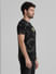 Black Text Print Crew Neck T-shirt_408905+3