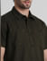 Green Cut & Sew Short Sleeves Shirt_408913+5