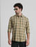 Yellow Check Full Sleeves Shirt_408916+1